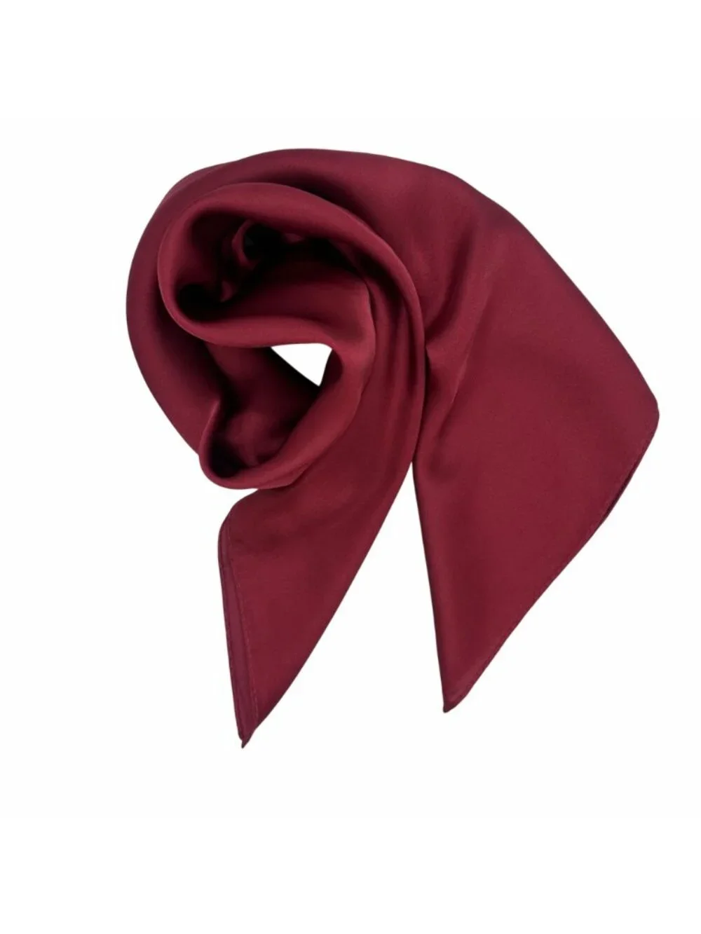 ✨Elegant Bandana Square Silky Scarf Burgundy Solid Soft Wrap Versatile Shawl New